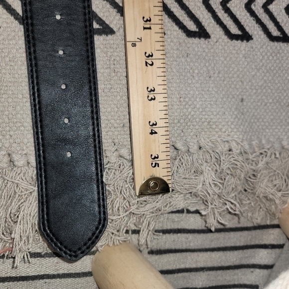 WIDE BLACK FAUX LEATHER BELT - Picture 4 of 6